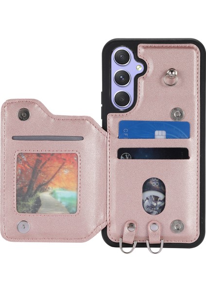 Samsung Galaxy A14 5g / A14 4g Kickstand Case Pu Deri+Tpu Rfıd Engelleme Telefon Kabuğu Bilek Kayışı (Yurt Dışından) fırsatları