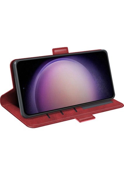 Samsung Galaxy S23 Fe Buzağı Doku Kapağı Pu Deri Cüzdan Telefon Kılıfı Stand (Yurt Dışından) modelleri