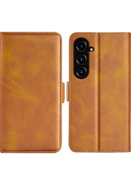 Samsung Galaxy S23 Fe Buzağı Doku Kapağı Pu Deri Cüzdan Telefon Kılıfı Stand (Yurt Dışından)