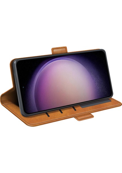 Samsung Galaxy S23 Fe Buzağı Doku Kapağı Pu Deri Cüzdan Telefon Kılıfı Stand (Yurt Dışından)