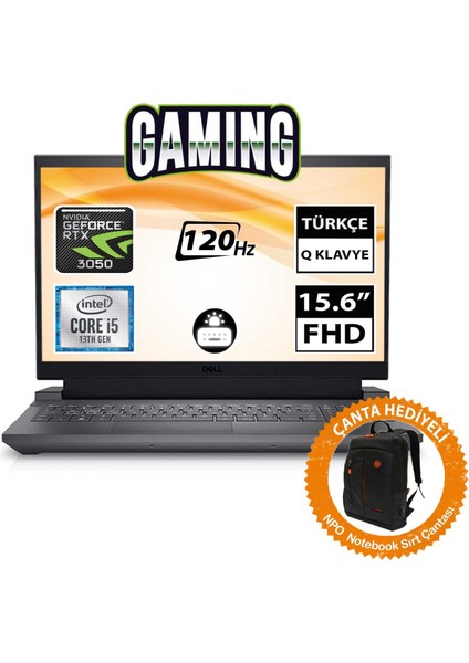 G15 5530 G155530240102U01 I5-13450HX 16GB 1tbssd RTX3050 15.6" Fullhd Freedos Taşınabilir BILGISAYAR-CNT002