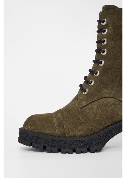 Kadın Haki Süet Deri Casual Bot 33 27510 Bn Bot SK23/24 fırsatları