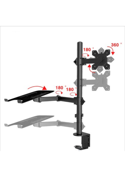 -Ikili Tablet Laptop Masa Ekran Tutucu Çift Kollu Hareketli Çelik Ekran Tablet Tutucu
