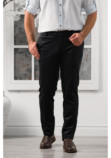 Regular Fit Ince Fitilli Boru Paça Yan Cep Kalın Kumaş Kadife Pantolon indirimleri