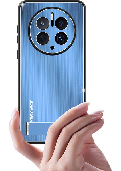 Huawei Mate 50 Pro 4g Kickstand Telefon Kasası Fırçalanmış Alüminyum Alaşım Tpu Kenar Şok Geçirmez Kapak (Yurt Dışından)