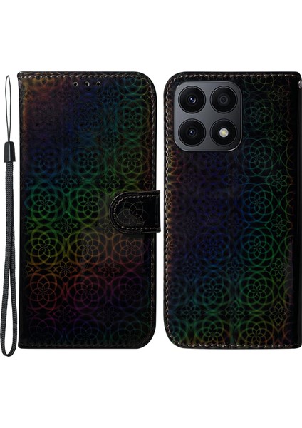 Pu Deri Kapak Honor X8A 4g Cüzdan Telefon Kılıfı Göz Kamaştırıcı Çiçek Desen Cep Telefonu Kabuğu Stand (Yurt Dışından)