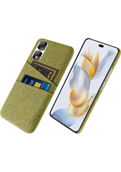 Honor 90 Pro Hard Pc + Bez Koruyucu Kılıf Ikili Kart Yuvaları ile Bez Doku Telefon Kapağı (Yurt Dışından)