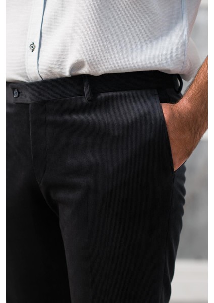 Regular Fit Ince Fitilli Boru Paça Yan Cep Kalın Kumaş Kadife Pantolon fırsatları