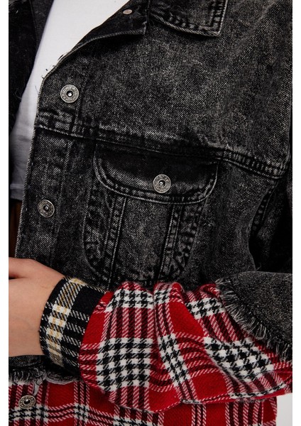 Özel Koleksiyon Garnili Denim Ceket (AG-3020) fırsatları