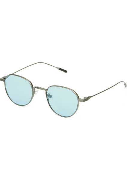 Hm 1604 C2 Yuvarlak Mat Siyah - Gri Unisex Güneş Gözlüğü