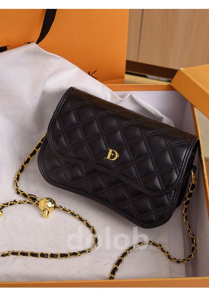 Xiaoxiang Tarzı Eşkenar Dörtgen Zincir Küçük Kare Kadın Sonbahar Moda Koltuk Altı Kadın Tek Omuz Crossbody Zincir Çantası (Yurt Dışından)