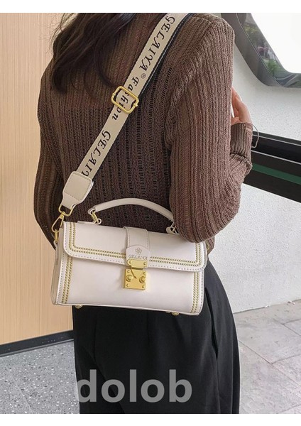 Kadın Üst Düzey Stil Çapraz Moda Sonbahar ve Kış Çok Yönlü Niş Geniş Omuz Askılı Tek Omuz Çantası (Yurt Dışından)