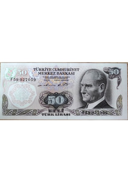 F59 Seri 6.em. 50 Lira Çil Altı Koleksiyon Hatıra Para