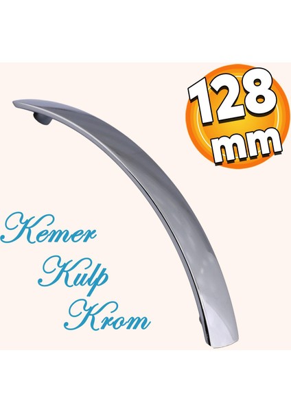 Kemer Mobilya Mutfak Dolabı Çekmece Dolap Kapak Kulpu Düz Metal Kulp Kulbu Kulpu Ayder 128 mm Krom