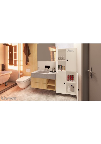 Minto Mdf 4 Raflı Çok Amaçlı Mutfak Banyo Ayakkabılık Dolap 60 cm