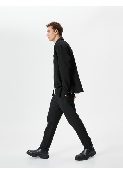 Kumaş Pantolon Beli Bağcıklı Slim Fit Cep Detaylı