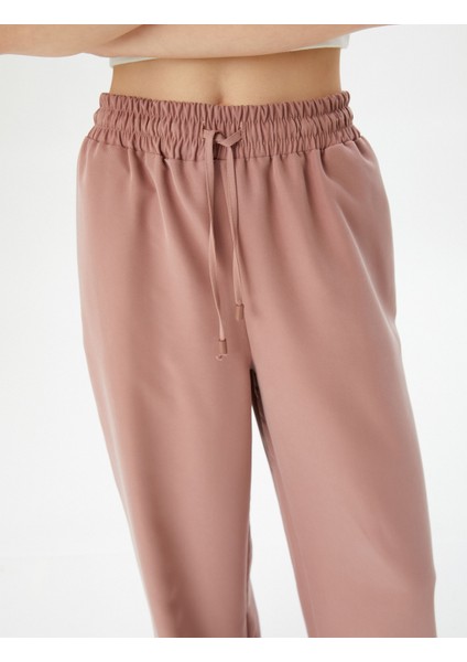 Bol Paça Pantolon Yüksek Bel Beli Bağcıklı Cepli Modal Karışımlı indirimleri