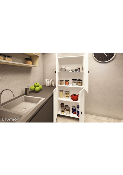Valentu Mdf 4 Raflı Çok Amaçlı Mutfak Banyo Ayakkabılık Dolap 70 cm