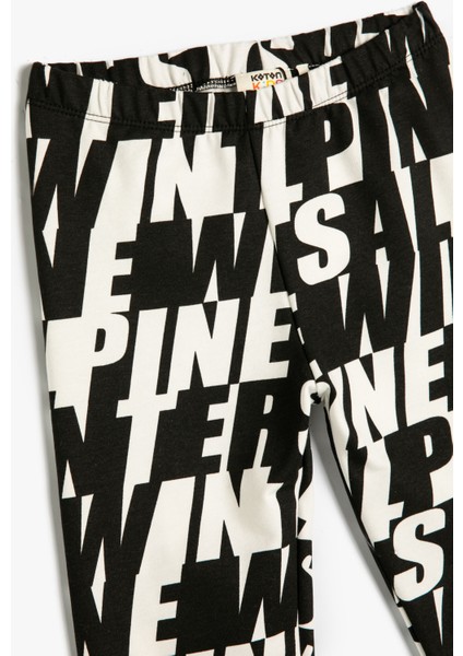 Tayt Beli Lastikli Slogan Baskılı modelleri