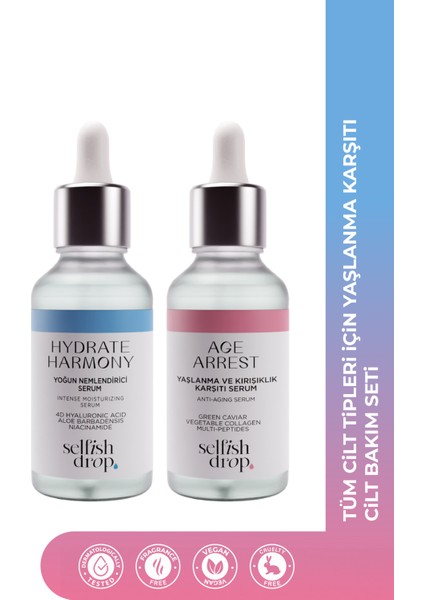 Anti-Aging Canlandırıcı Cilt Bakım Seti (Age Arrest + Hydrate Harmony)