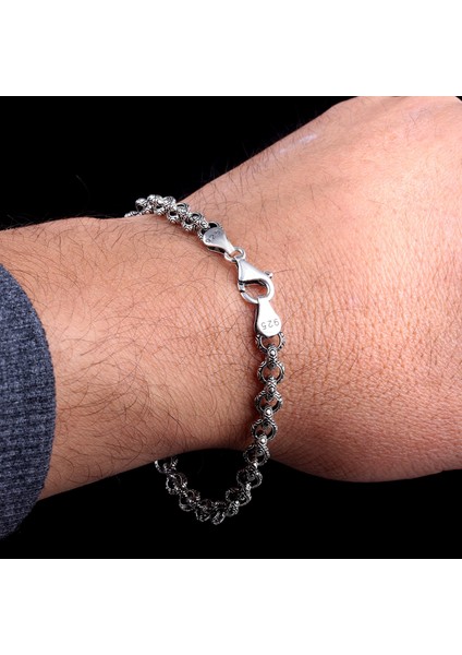 925 Ayar Gümüş El Işi Doch Zincir Model Erkek Bileklik fırsatları