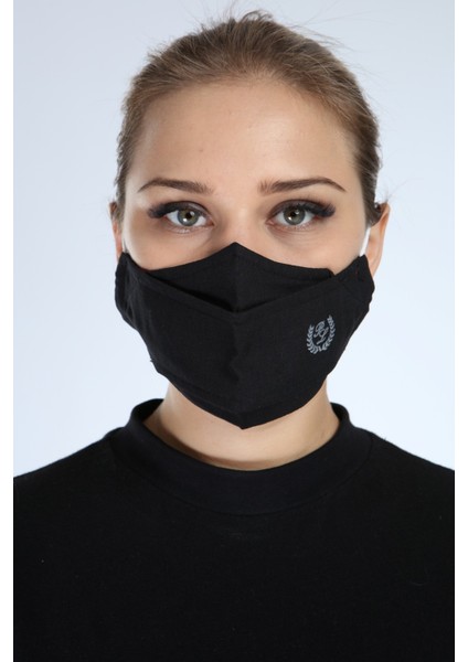 Yıkanabilir 3 Katlı Pamuklu Maske Siyah P10002
