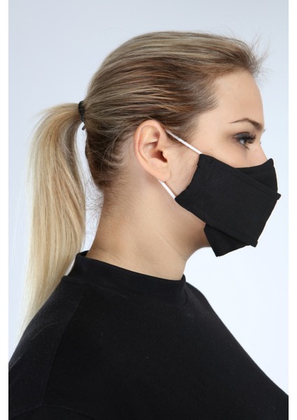 Yıkanabilir 3 Katlı Pamuklu Maske Siyah P10002