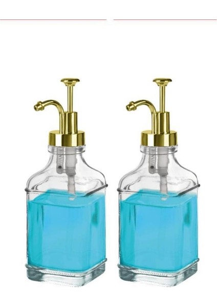 2’li Cam Sıvı Sabun ve Losyon Etiketli Gold Tıpalı Deterjan Şişesi Sabunluk 500 ml Gold - 2112020-G C1-1-289 fiyatları