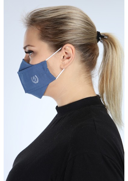 Yıkanabilir 3 Katlı Pamuklu Maske Indigo P10002