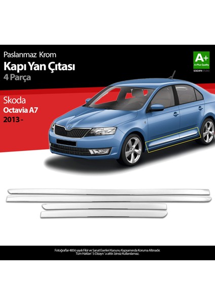 Skoda Octavia A7 Krom Kapı Yan Çıtası 2013 Üzeri