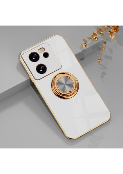 Xiaomi 13T-13T Pro Için Telefon Kılıfı Roating Ring Standlı Elektro Kaplama Tpu Kılıf (Yurt Dışından)