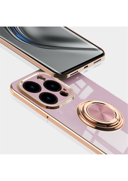 Apple iPhone 13 Pro Max Için Telefon Kılıfı Roating Ring Standlı Elektro Kaplama Tpu Kılıf (Yurt Dışından)