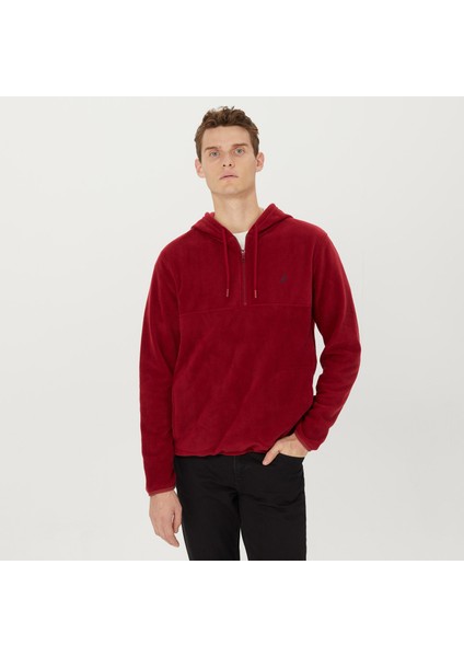 Erkek Bordo Standart Fıt Uzun Kollu Sweatshırt KE37661T.6DA