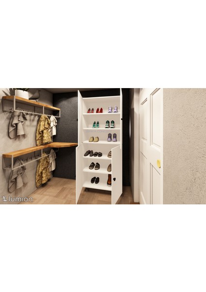 Venüs Tamamı Mdf 6 Raflı Çok Amaçlı Mutfak Banyo Ayakkabılık Dolabı 50 cm