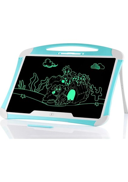 20 Inch, Kalemli LCD Dijital Çizim-Eğitim Yazı Tableti, Dijital Çizim Pedi-20 Inç, Mavi