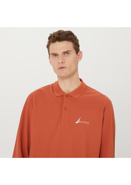 Nautıca Erkek Kiremit Classıc Fıt Uzun Kollu Polo KE37400T.6A8 fırsatları