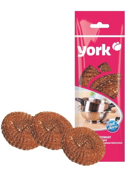 York Bakır Kaplı Bulaşık Teli 3 Adet