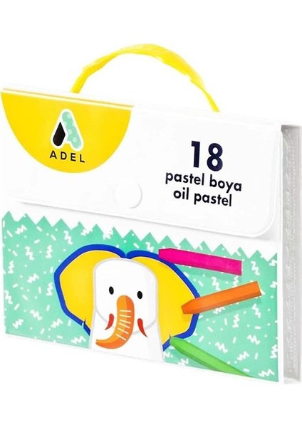 Pastel Boya 18 Renk Plastik Çantalı 1 Paket 18 Li Pastel Boya Canlı Renkler