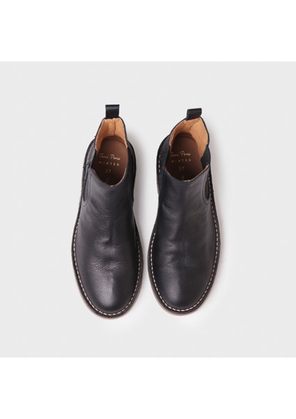 Kadın Bot Isa-Po Toni Pons Leather Ankle Boot In Black(Negre)
