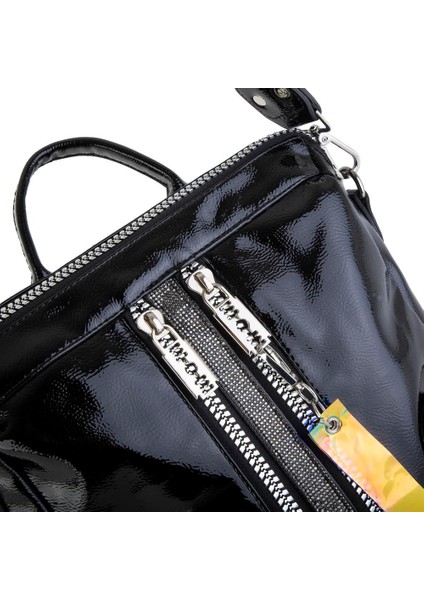 Vera Çanta Nas Bag Kadın Sırt Çantası Siyah Kırışıkk Simli fiyatları