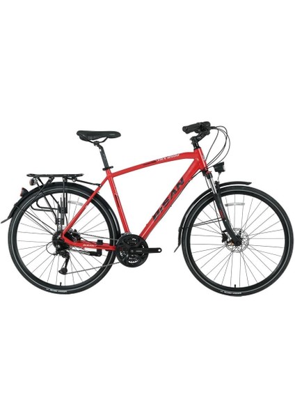 Trx 8500 Cıty Erkek Şehir Tur Bisikleti 50CM Hd 28 Jant 27 Vites Mat Kırmızı Siyah