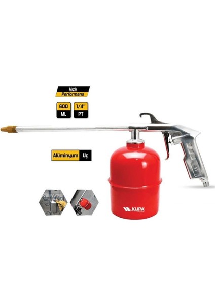 Kupa Sıvı Hazneli Mazot Tabancası 600 ml - 6.3 Bar