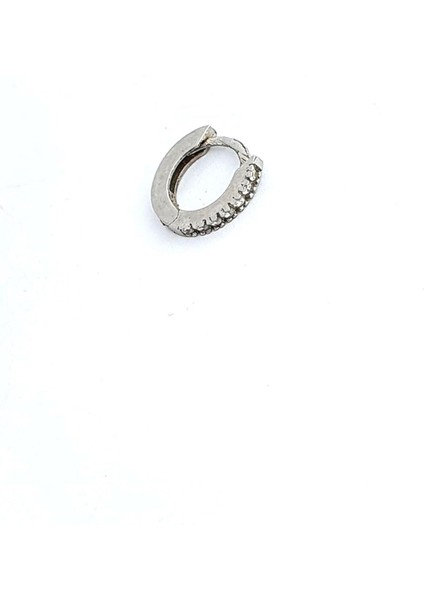 Zirkon Taş Detaylı 925AYAR Gümüş Tragus Kıkırdak Minimal Tek Halka Küpe fiyatları