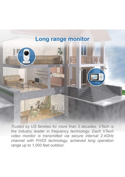 VM819 Videolu Bebek Monitörü - 19 Saat Pil Ömrü - 2.8 Inc Ekran
