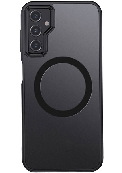 Galaxy S23 Fe Kılıf Mat Arka Yüzey Wireless Şarj Özellikli Flet Magsafe Kapak Siyah