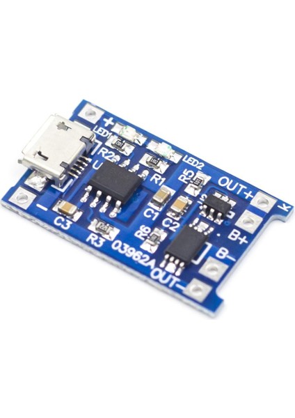 TP4056 Akım Korumalı 1A Lipo Batarya Şarj Modülü (Micro USB)