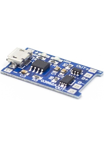 TP4056 Akım Korumalı 1A Lipo Batarya Şarj Modülü (Micro USB)