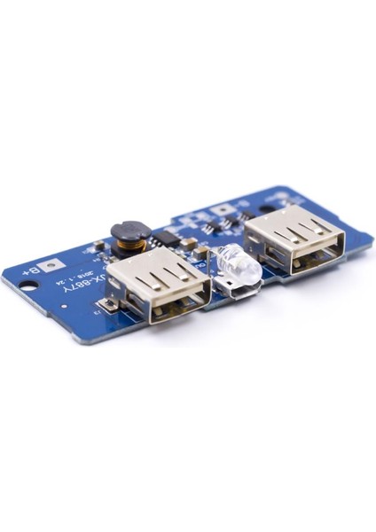 Çiftli Mikro USB 3.7V'dan 5V'a 2A Lityum Batarya Sarj Cihazı ve Powerbank Modülü