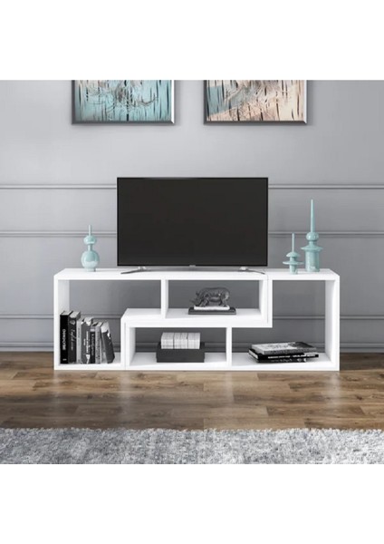 Gordon Modern Tv Ünitesi, 2 Bölmeli Tv Ünitesi, 120CM-240CM , Beyaz Tasarım %100 Mdf, TVU07