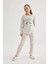 Kız Çocuk Baskılı Penye Baskılı Uzun Kollu Pijama Takımı C0974A823WN 2